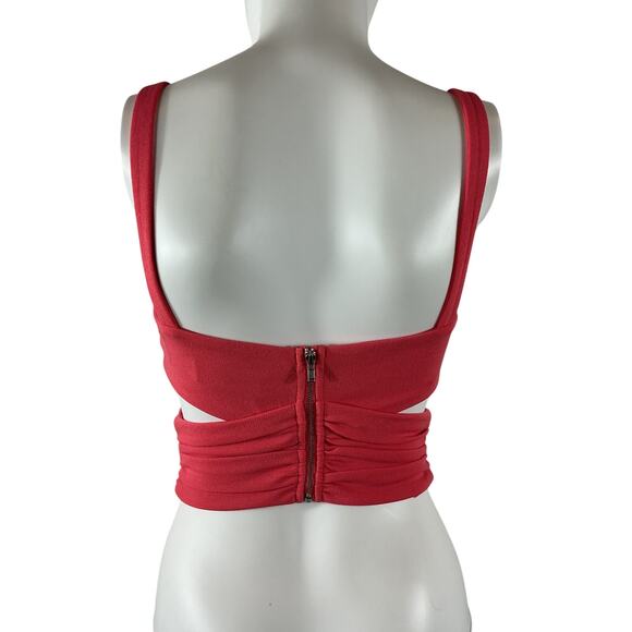 Atoir 'D�j� Vu' Red Polyester Crop Top Size XS - Picture 3 of 4